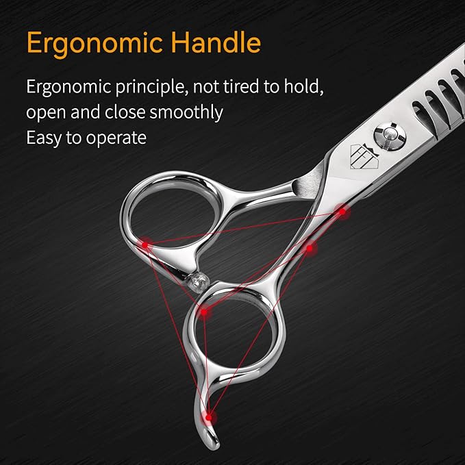 Dog Grooming Scissors: 5 IN 1 Professional Grooming Scissors for Pet High Precision CNC-Cut Blades, Silver (SET, 7")