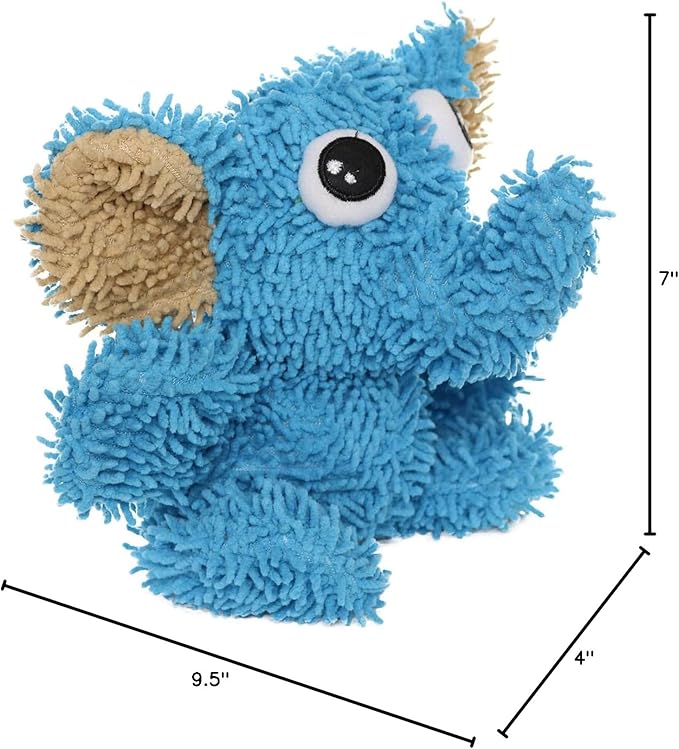 MIGHTY- Microfiber Ball Elephant– Made with Squeaker Balls and Minimal Stuffing. Strong & Tough. Interactive Play Dog Toy. Machine Washable & Floats. (Medium Blue)