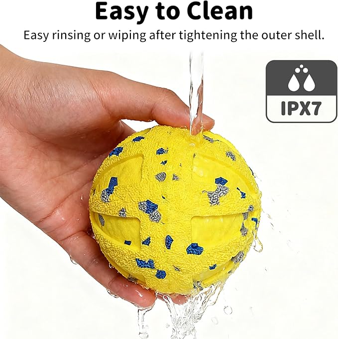 Interactive Dog Toys Ball, Moving Dog Toys to Keep Them Busy, Automatic Self Rolling & Bouncing, Soft E-TPU Material IPX7 Waterproof, Enrichment for Small Medium Large Breeds, Yellow