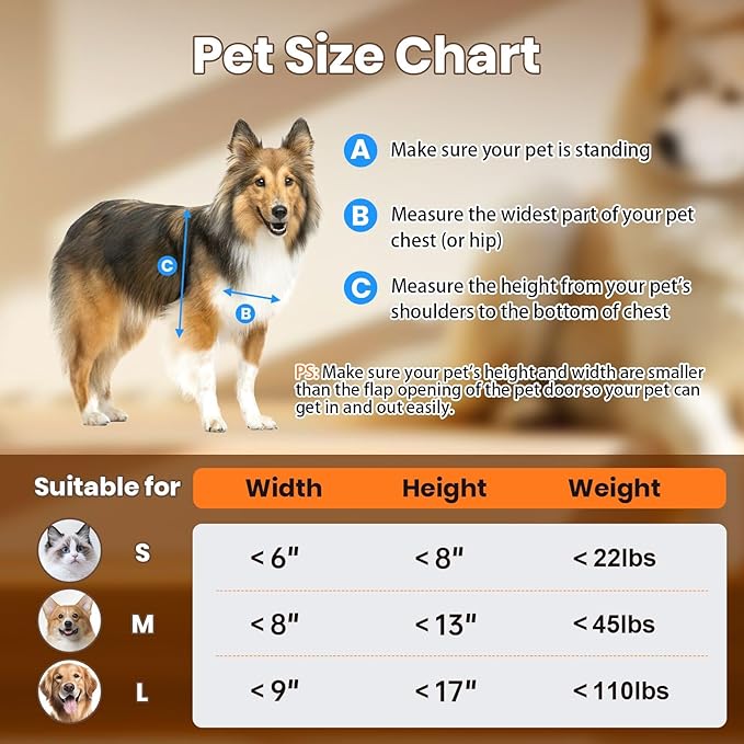 Dog Door for Wall, Large Doggie Door, Heavy Duty Pet Door with All Aluminum, 2 Magnetic Flaps, Wide Telescoping Tunnel, Sliding Lock Panel Doggy Door for Exterior Wall (Pets Up to 110 LB)