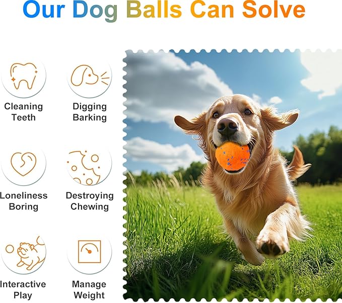 TVM Interactive Dog Toys Ball, Automatic Moving, Bouncing Chew Toys, E-TPU Material, Suitable for Large and Medium-Sized Dogs, Used for Boredom Relief and Daily Training (Orange)