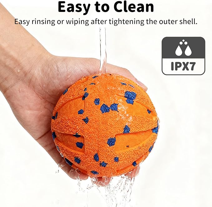 Interactive Dog Toys Ball, Moving Dog Toys to Keep Them Busy, Automatic Self Rolling & Bouncing, Soft E-TPU Material IPX7 Waterproof, Enrichment for Small Medium Large Breeds, Orange