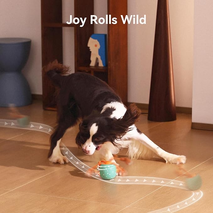 Smart Interactive Dog Toy, Wicked Ball Rolly, Automatic Moving, Bouncing, Rotating, E-TPU Material, Active Rolling Interactive Dog Ball for Medium and Large Dogs