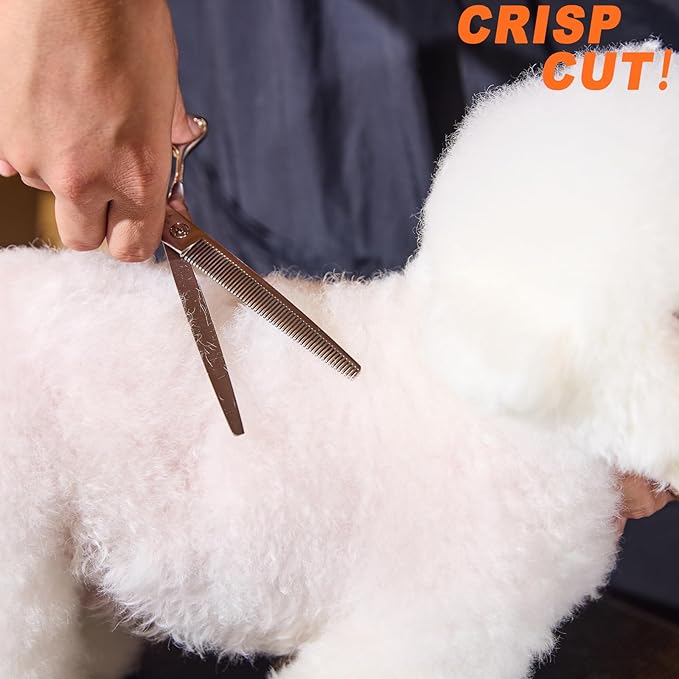 High-end Professional Dog Grooming Thinning Scissors Teeth Cutting Blending Shears Pet Texturizing Shears 7.5 Inch Extremely Very Sharp Stainless Steel Alloy For Cat Other Animals Groomer