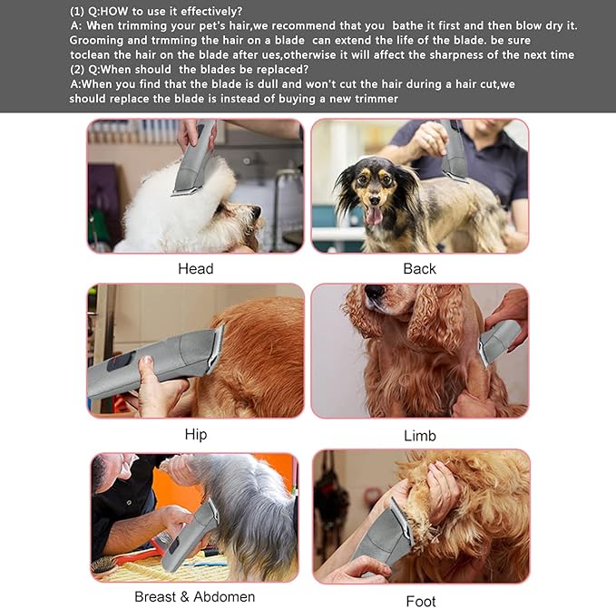 Audoc 3PCS 7FC Blades for Dog Grooming Blades Compatible with Andis,Oster A5,Wahl km10 Dog Clippers,Size-7FC, 1/8-Inch (3.2mm) Cut Length (3pcs #7FC (3.2mm))