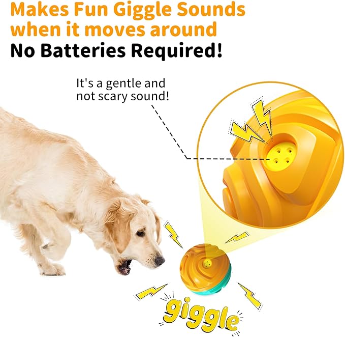 Dog Ball for Aggressive Chewers - Interactive Dog Toy Balls Fun Squeaky Sound to Keep Them Busy, Durable for Small Medium Large Breeds, Rubber Pet Fetch Chew Toys, Orange & Blue