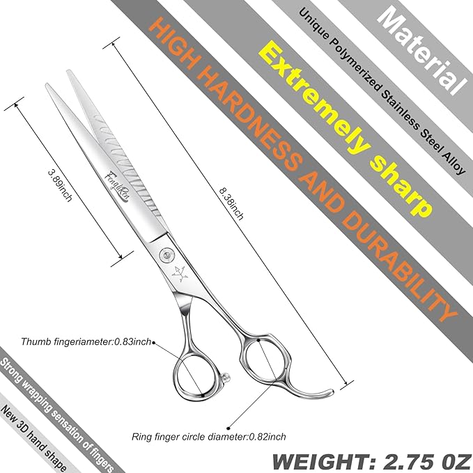 High-end Professional Dog Grooming Scissors Pet Grooming Shears 7.5 Inches Extremely Very Sharp Made Of Stainless Steel Alloy By Hand For Dog Cat Groomer