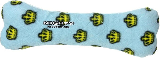 MIGHTY- No Stuff Bone-Blue– Squeaky Plastic Core. 2-in-1 Toy. Made Durable & Floats, Strong & Tough. Interactive Play Dog Toy (Tug, Toss & Fetch)