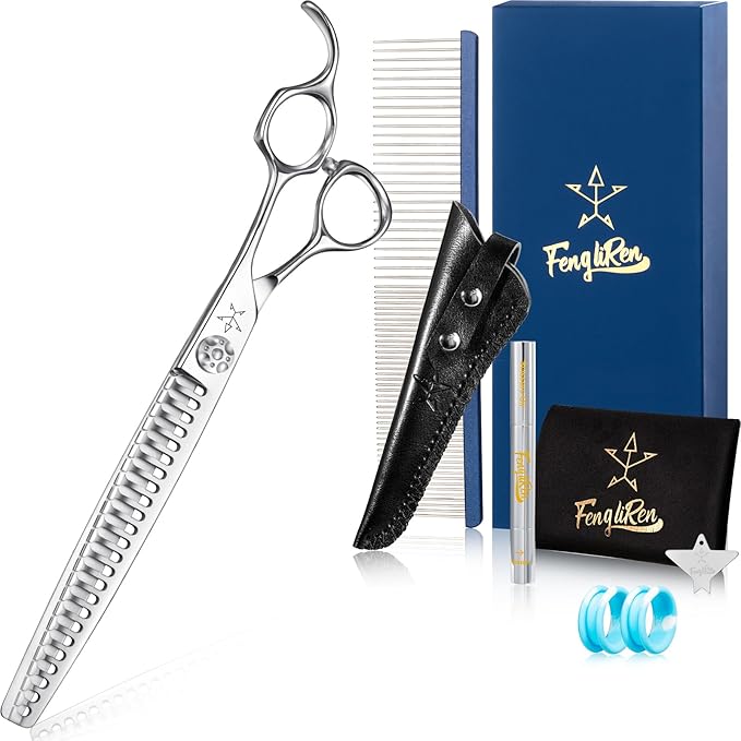 High-end Professional Dog Grooming Thinning Scissors Teeth Cutting Blending Shears Pet Texturizing Shears 8 Inch Extremely Very Sharp Stainless Steel Alloy For Cat Other Animals Groomer