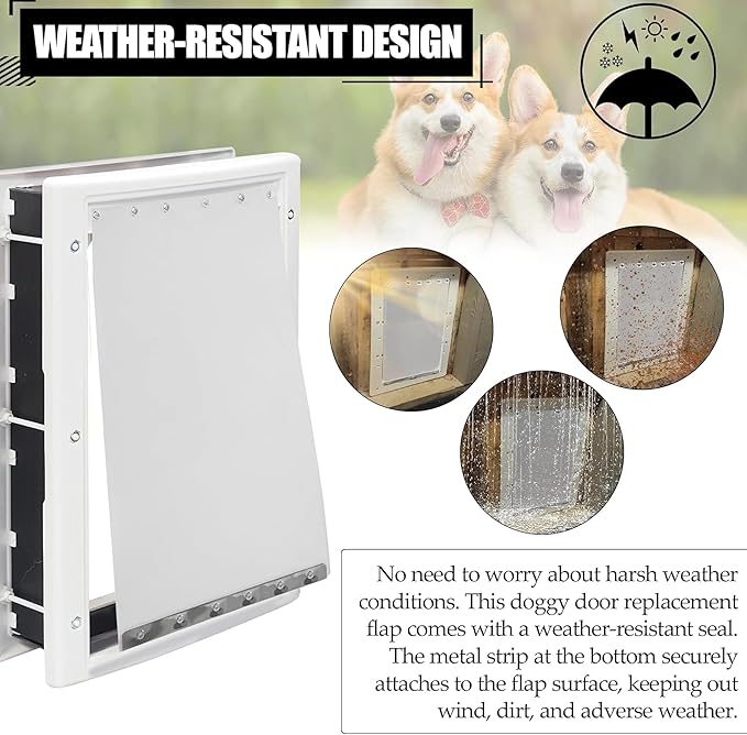 TonGass 15" x 24" Pet Door Flap Extra Large Clear Dog Door Flap Replacement Designed for Ideal Pet Products Ruff Weather Dog Doors Model DSRWXL for Extra Larger Pets (Up to 120 lbs)