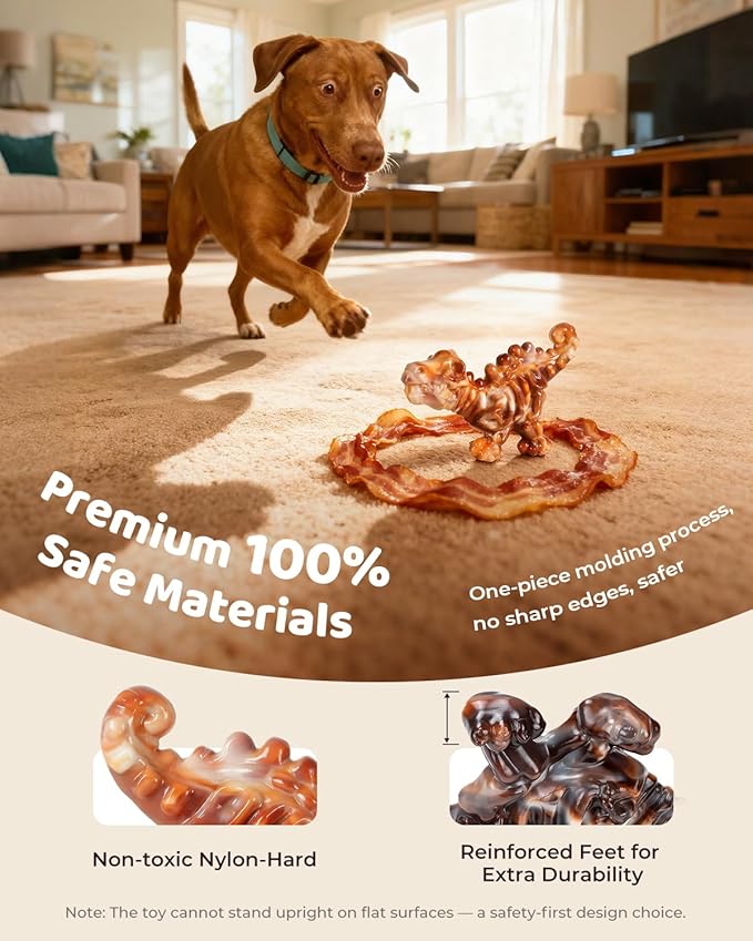 Dog Toys for Aggressive Chewers: 2 Pack Indestructible Dog Toy for Large Medium Dogs, Strong Dog Chew Toys to Keep Them Busy, Tough Dog Toys Dental Care Reduce Boredom Anxiety, Bacon Flavor