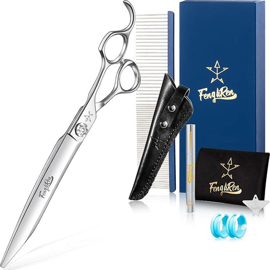 High-end Professional Dog Grooming Scissors Pet Grooming Shears 8 Inches Extremely Very Sharp Made Of Stainless Steel Alloy By Hand For Dog Cat Groomer