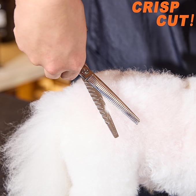 High-end Professional Dog Grooming Thinning Scissors Teeth Cutting Blending Shears Pet Texturizing Shears 7 Inch Extremely Very Sharp Stainless Steel Alloy For Cat Other Animals Groomer
