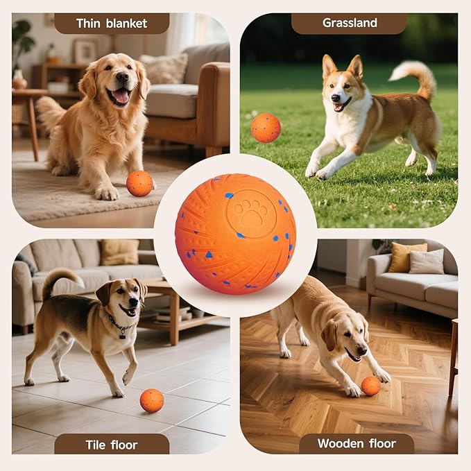 Interactive Dog Ball, Smart Interactive Dog Toys for Medium and Large Dogs, Automatic Moving, Bouncing, and Rotating Pet Balls with E-TPU Material, IP54 Waterproof Dog Toy to Keep Them Busy