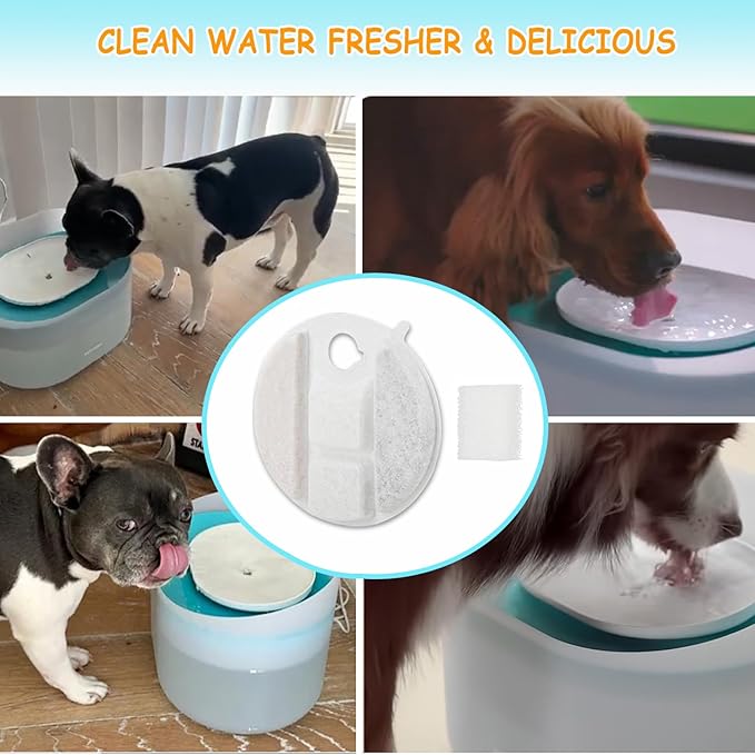 20 Pack Dog Water Fountain Replacement Filters for Petlibro Capsule Dog Fountain PLWF008,Pet Water Fountain Filter with Replacement Pre-Filter Pump Sponges with 1 Hard Brush.