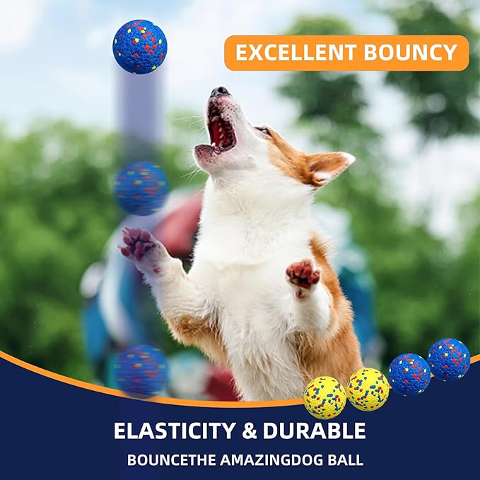 2 Pcs Large size Dog Balls, 3.15"Tennis Ball for Aggressive Chewers, Durable Bouncy Dog Toy Balls, Teething Cleaning Chew Toys, Water Toy Fetch Ball for Large Medium Dog, More Biting-Proof Atom