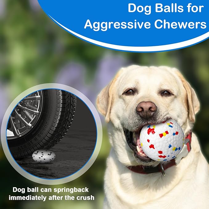 Jenaai 12 Pcs Dog Balls for Aggressive Chewers Tennis Ball 2.9 Inch Indestructible Durable Bouncy Floating Toys Interactive Dog Toys for Large Medium Small Dogs and Puppies(Classic Color)