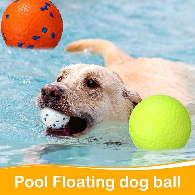 Jenaai 12 Pcs Dog Balls for Aggressive Chewers Tennis Ball 2.9 Inch Indestructible Durable Bouncy Floating Toys Interactive Dog Toys for Large Medium Small Dogs and Puppies(Bright Color)
