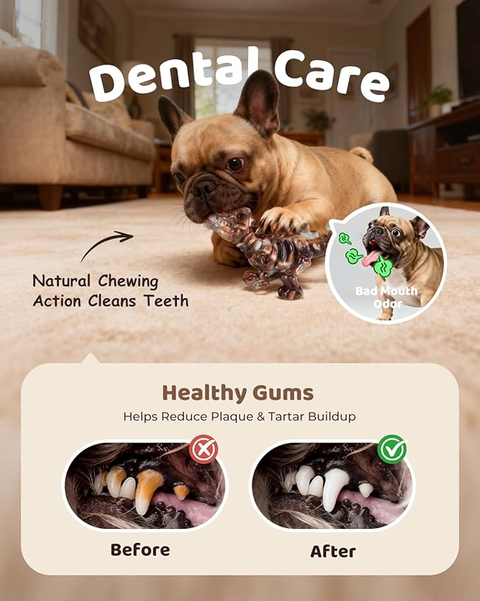 Dog Toys for Aggressive Chewers: 2 Pack Indestructible Dog Toy for Large Medium Dogs, Strong Dog Chew Toys to Keep Them Busy, Tough Dog Toys Dental Care Reduce Boredom Anxiety, Bacon Flavor
