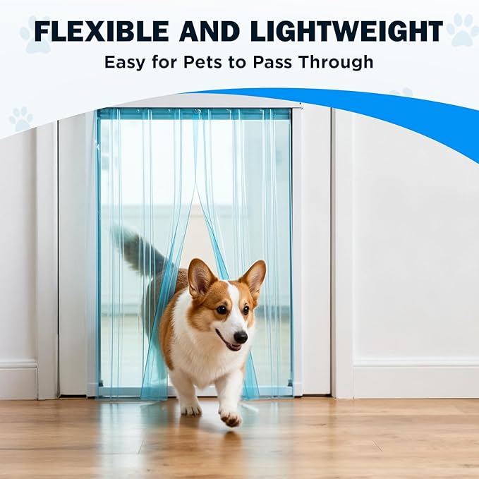 13.7 in x 4.9 ft Dog Door Replacement Flaps, Transparent Vinyl Strips for DIY Doghouse or Cat Door, Weather Resistant, Easy to Cut & Install