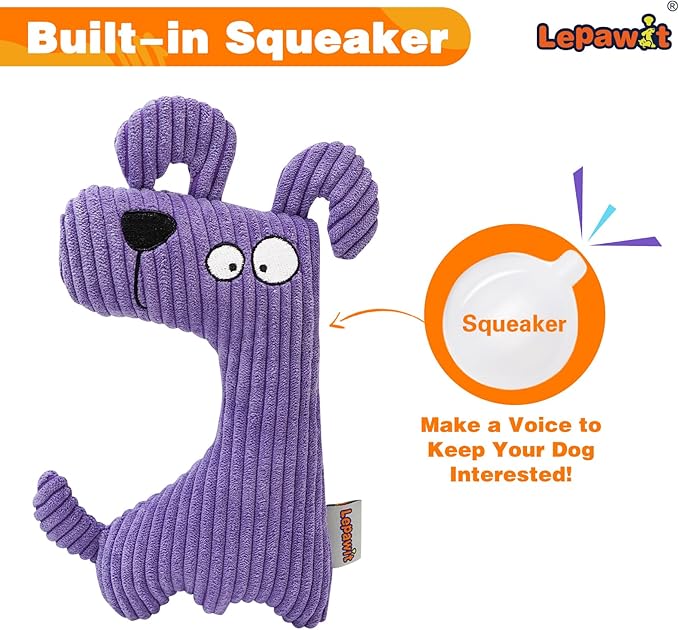 Squeaky Dog Toys, Cute Plush Toy for Dogs Indoor Play, Interactive Dog Toys with Non-Shedding Material for Small and Medium Dogs - Fox & Dog