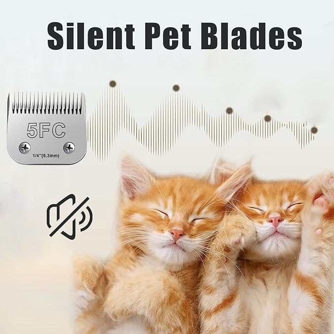 Audoc 3pcs 5FC Blades for Dog Grooming Blades Compatible with Andis,Oster A5,Wahl km10 Dog Clippers,Size-#5FC, 1/4-Inch Cut Length (6.3mm) (3pcs #5FC (6.3mm))