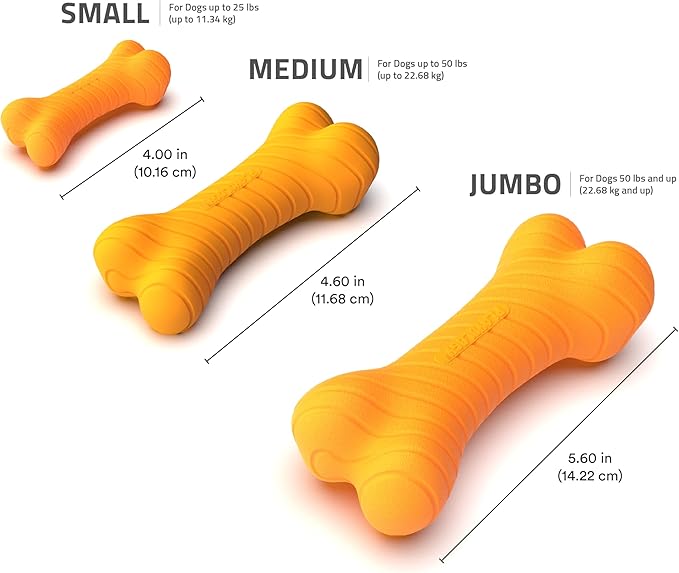 Playology Dog Toys | Dual Layer Bone Durable Chew Toy Bone for Dogs (Value 2-Pack) | Small Pumpkin Spice Scented Toy - Easy to Clean and Made from Non Toxic Materials