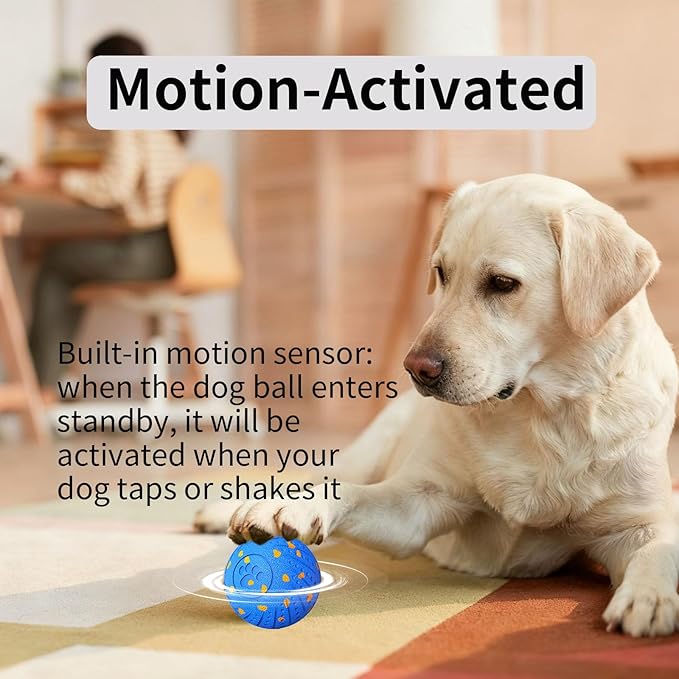 Smart Interactive Dog Toys, Activated Moving, Bouncing, Rotating Ball for Medium/Large Dogs, 2025 E-TPU Material, Motion-Activated Dog Gift to Keep Them Busy, IP54 Waterproof & USB Rechargeable