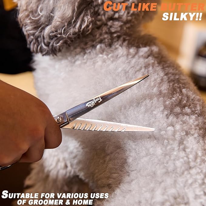 High-end Professional Dog Grooming Scissors Pet Grooming Shears 7.5 Inches Extremely Very Sharp Made Of Stainless Steel Alloy By Hand For Dog Cat Groomer