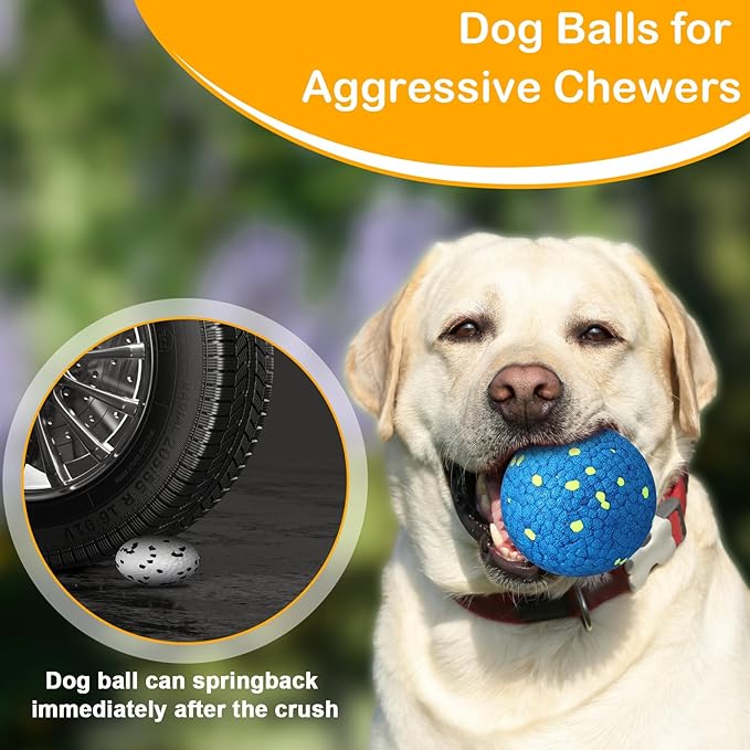 Jenaai 12 Pcs Dog Balls for Aggressive Chewers Tennis Ball 2.9 Inch Indestructible Durable Bouncy Floating Toys Interactive Dog Toys for Large Medium Small Dogs and Puppies(Novel Color)
