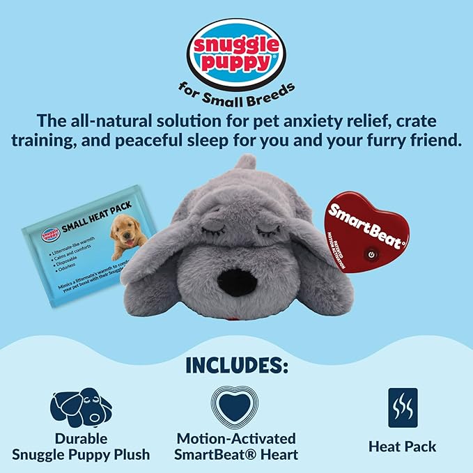 Snuggle Puppy Original Dog Toy for Small Breeds - Heartbeat Puppy for Dogs - Pet Anxiety Relief and Calming Aid - Comfort Dog Toys for Behavioral Training.