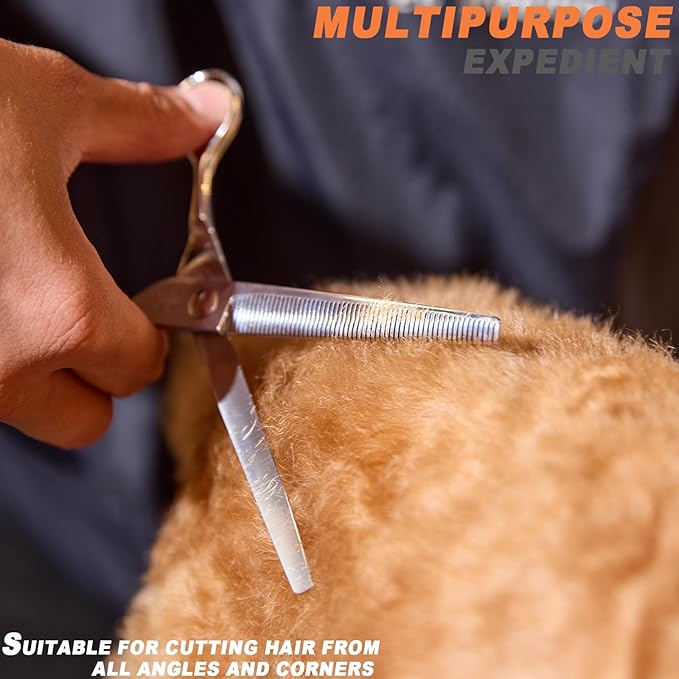 High-end Professional Dog Grooming Thinning Scissors Teeth Cutting Blending Shears Pet Texturizing Shears 7 Inch Extremely Very Sharp Stainless Steel Alloy For Cat Other Animals Groomer