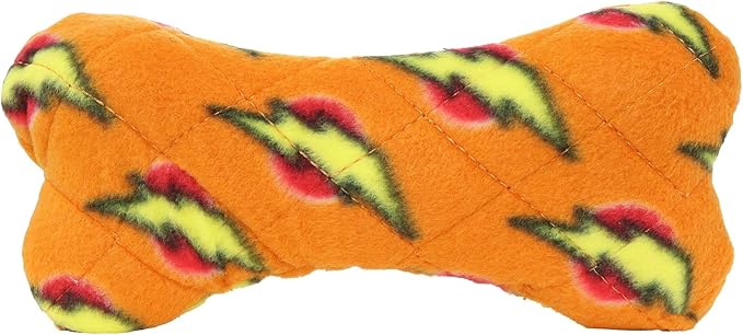MIGHTY- NO Stuff Bone– Squeaky Plastic Core. 2-in-1 Toy. Made Durable, Strong & Tough. Interactive Play Dog Toy (Tug, Toss & Fetch). It Floats. (Orange, Medium 2 Pack)