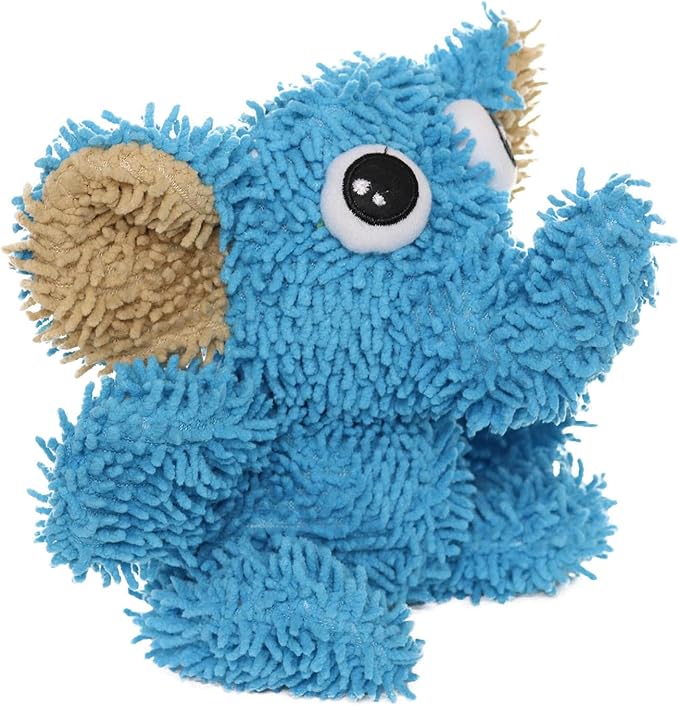 MIGHTY- Microfiber Ball Elephant– Made with Squeaker Balls and Minimal Stuffing. Strong & Tough. Interactive Play Dog Toy. Machine Washable & Floats. (Medium Blue)
