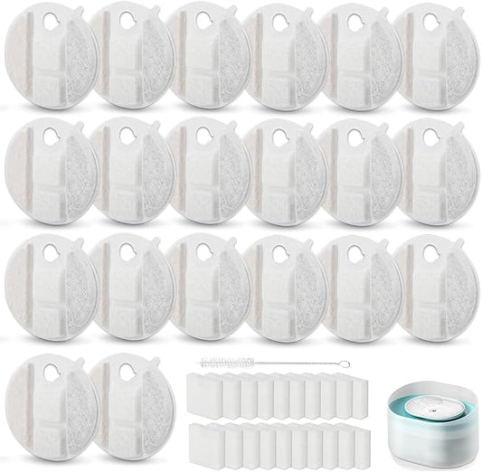 12 Pack Dog Water Fountain Replacement Filters for Petlibro Capsule Dog Fountain PLWF008,Pet Water Fountain Filter with Replacement Pre-Filter Pump Sponges.