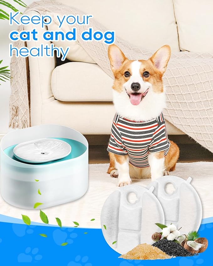 12 Pack Dog Water Fountain Filter Compatible with Petlibro Filtered Water Bowl for Dogs, Pet Fountain Filters for Cat Water Fountain 2.1Gal/8L Capsule Dog Fountain PLWF008