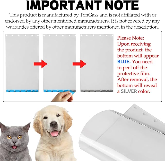TonGass (2-Pack) Transparent Dog Door Flap Replacement Large Compatible with Ideal Pet Products Ruff Weather Dog Doors Model DSRWXL - 10" x 18" Pet Door Flap - Fit for Large Pets (up to 90 lbs)
