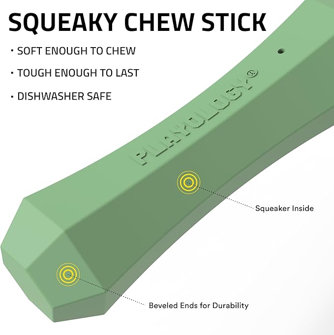 Playology Dog Toys | Durable Squeaky Chew Stick for Dogs | Jumbo Butternut Squash & Sage Scented Toy - Limited Edition Fall Collection | Easy to Clean and Made from Non Toxic Materials