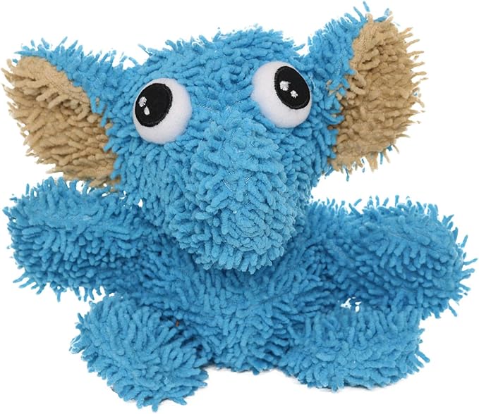 MIGHTY- Microfiber Ball Elephant– Made with Squeaker Balls and Minimal Stuffing. Strong & Tough. Interactive Play Dog Toy. Machine Washable & Floats. (Medium Blue)