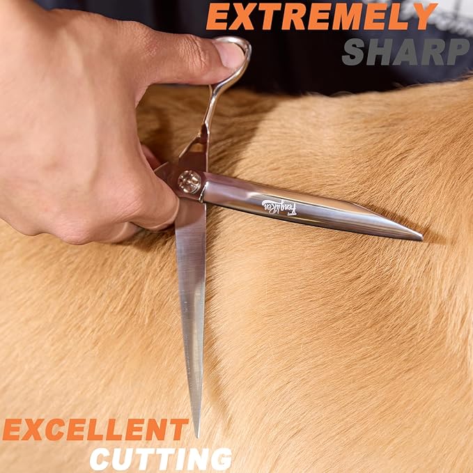 High-end Professional Dog Grooming Scissors Pet Grooming Shears 8 Inches Extremely Very Sharp Made Of Stainless Steel Alloy By Hand For Dog Cat Groomer