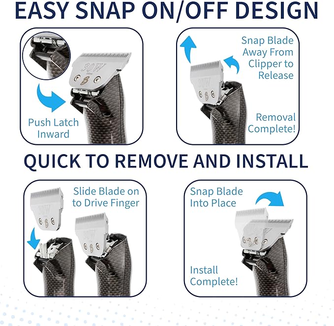 Detachable A Series Wide 7fw Blades for Dog Grooming Full Tooth Cuts Length 1/8" - 3.2mm Japanese Carbon Steel 7fw Dog Grooming Blade Supplies| 7fw Dog Clipper (Compatible A5 Series(B7FW)