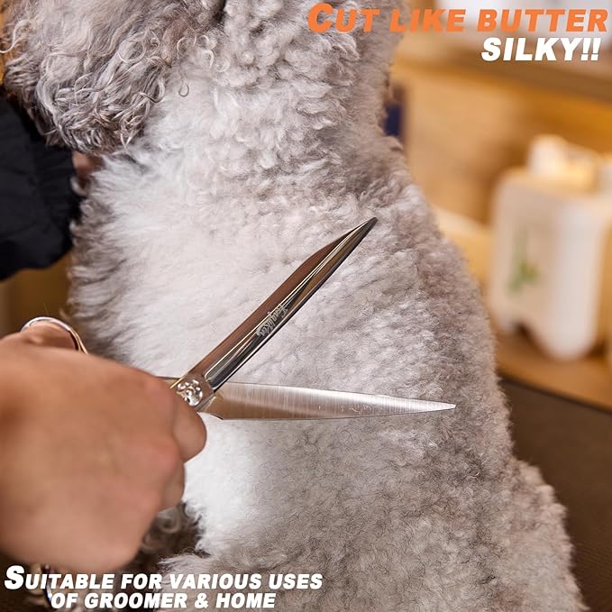 High-end Professional Dog Grooming Scissors Pet Grooming Shears 8 Inches Extremely Very Sharp Made Of Stainless Steel Alloy By Hand For Dog Cat Groomer