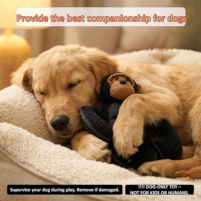 Plush Stuffed Squeaky Dog Toys, Tough Dog Toy Large Breed, Dog Chew Toys for Large Dogs,Chew Dog Toys to Keep Them Busy,11" x 11" Gorilla