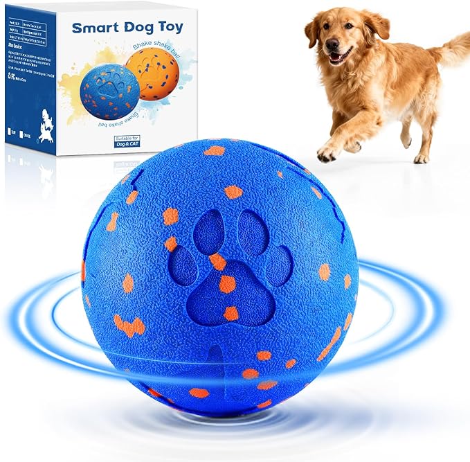 Smart Interactive Dog Toy, Automatic Moving Rotating, Bouncing Chew Toys, E-TPU Material, IPX7 Waterproof Active Rolling Ball Dog Toys for Medium Large Dog, Keeps them Busy and Entertained (Blue)