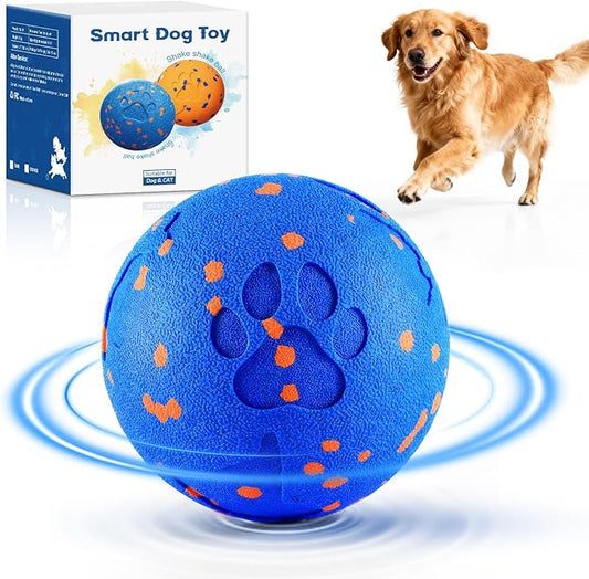 Smart Interactive Dog Toy, Automatic Moving Rotating, Bouncing Chew Toys, E-TPU Material, IPX7 Waterproof Active Rolling Ball Dog Toys for Medium Large Dog, Keeps them Busy and Entertained (Blue)