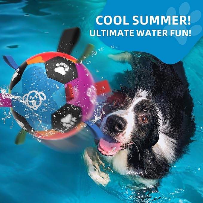 QDAN Dog Toys for Large Dogs, Durable Dog Balls for Aggressive Chewers, Indestructible Outdoor Herding Ball to Keep Them Busy, Dog Birthday Gifts Soccer Toy (8 Inch)
