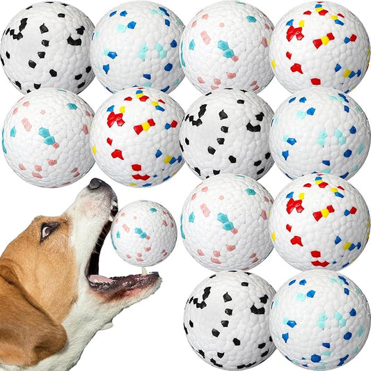 Jenaai 12 Pcs Dog Balls for Aggressive Chewers Tennis Ball 2.9 Inch Indestructible Durable Bouncy Floating Toys Interactive Dog Toys for Large Medium Small Dogs and Puppies(Classic Color)
