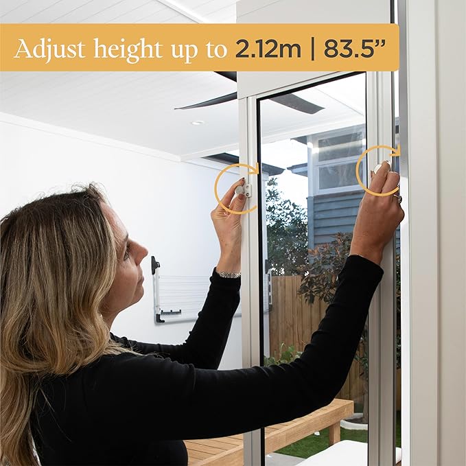 Hakuna Pets Black Glass Patio Pet Door for Sliding Glass Doors, Large | Adjustable Height 77.2” – 83.5”, Damage-Free or Permanent Installation, Durable Aluminum Frame, Locking Panel Included