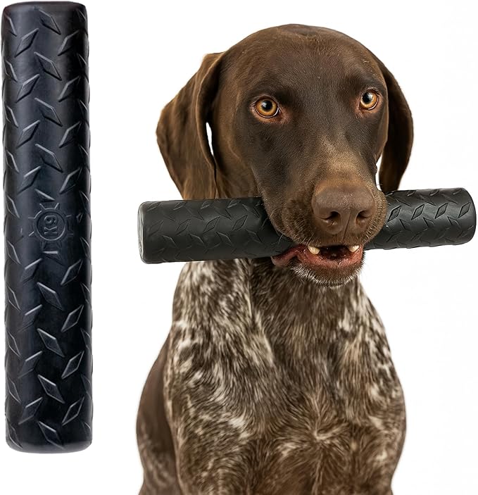 Monster K9 Indestructible Stick Dog Toy - Lifetime Replacement - Durable for Aggressive Chewers - Safe Non-Toxic Natural Rubber - Chew, Tug & Fetch - Tough, Heavy Duty - USA Made - Solid-Core, 9" x 2"