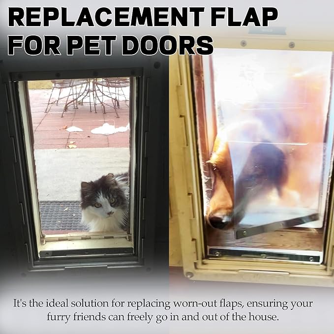 TonGass 10" x 18" Pet Door Flap Large Transparent Dog Door Flap Replacement Designed for Ideal Pet Products Ruff Weather Dog Doors Model DSRWXL for Larger Pets (Up to 90 lbs)